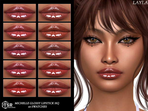 Alpha tsr Layla Michelle Glossy Lipstick HQ by layla - The Sims 4 Custom Content