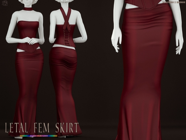 Mix Letal Fem Skirt Bluerose x Daylife - The Sims 4 Custom Content