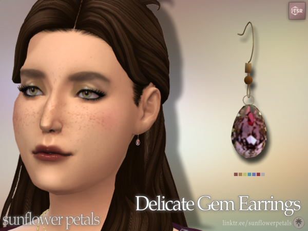 Mix Delicate Gem Earrings - The Sims 4 Custom Content