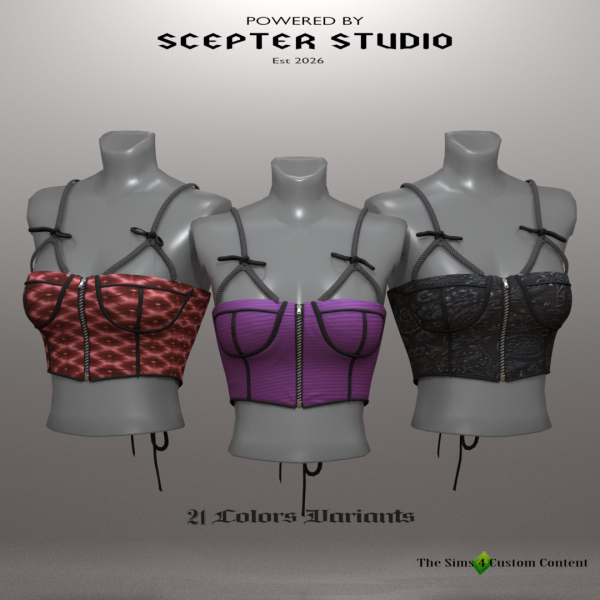 Alpha Faylina Corset Top by scepterstudio - The Sims 4 Custom Content