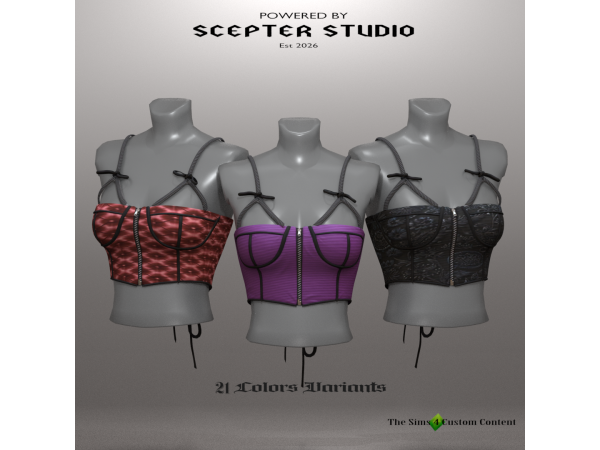 Alpha Faylina Corset Top by Scepter - The Sims 4 Custom Content