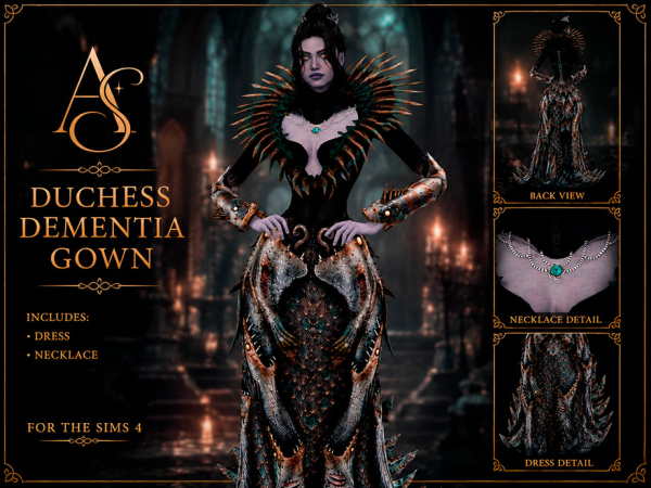 Alpha Duchess Dementia Gown by AbendsternCC - The Sims 4 Custom Content