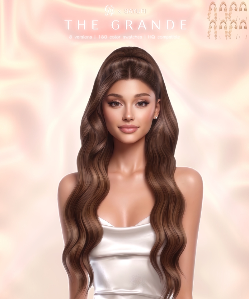 Alpha The Grande Hairstyle by greenteahoney - The Sims 4 Custom Content
