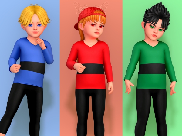 Mix Outfit of the Rowdyruff Boys - The Sims 4 Custom Content