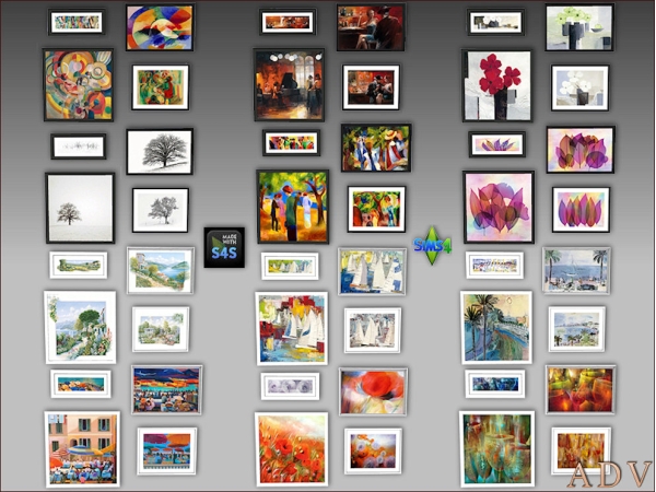 Alpha Painting sets - The Sims 4 Custom Content