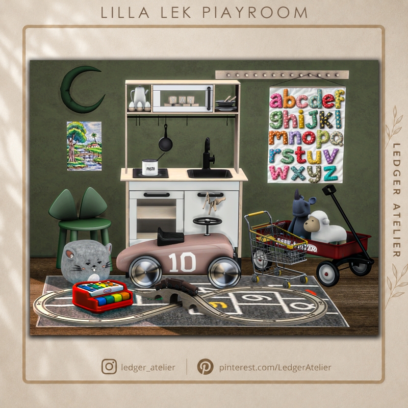 Alpha Lilla Lek Playroom by ledger_atelier - The Sims 4 Custom Content