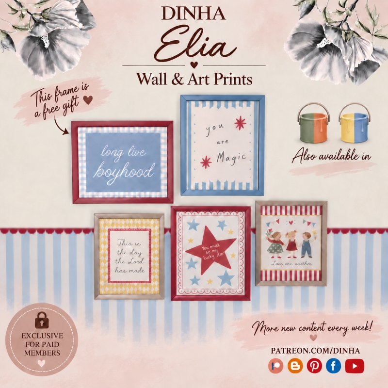 Alpha Elia WALL Art Prints by dinhagamer - The Sims 4 Custom Content