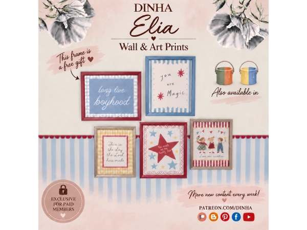 Alpha Elia WALL Art Prints - The Sims 4 Custom Content