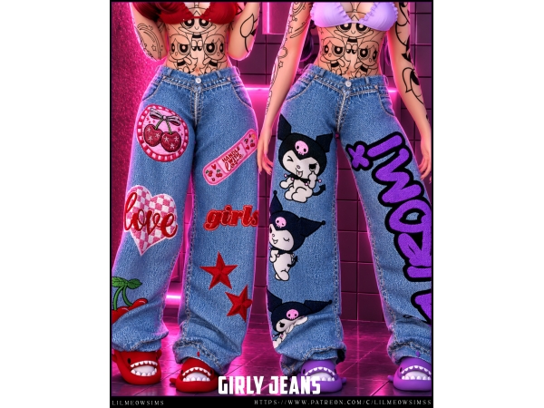 Alpha Girly Jeans - The Sims 4 Custom Content