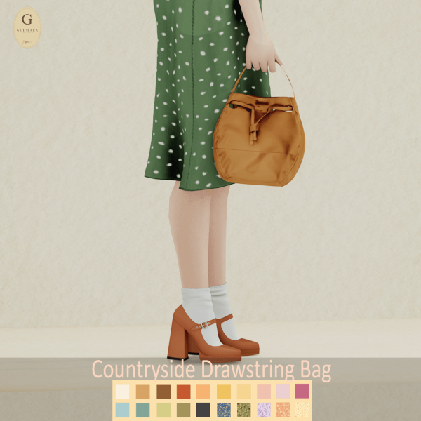 Mix Countryside Drawstring Bag by simsfinds - The Sims 4 Custom Content