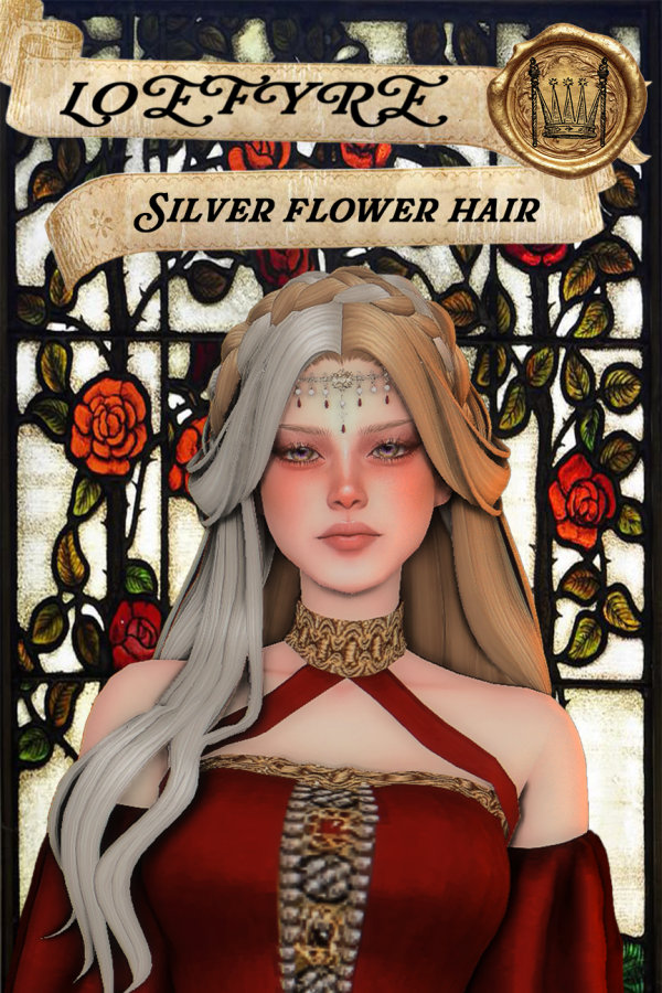 Maxis Match Silver Flower hair by simsfinds - The Sims 4 Custom Content