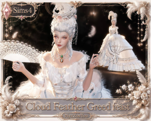 Alpha Cloud Feather Greed feast by simsfinds - The Sims 4 Custom Content