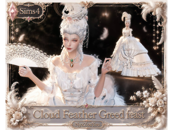 Alpha Cloud Feather Greed feast by NyxZouYou - The Sims 4 Custom Content