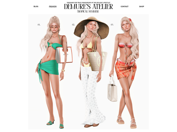 Alpha TROPICAL SUMMER by Demure LOOKBOOK - The Sims 4 Custom Content