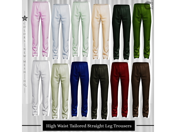 Alpha High Waist Tailored Straight Leg Trousers - The Sims 4 Custom Content