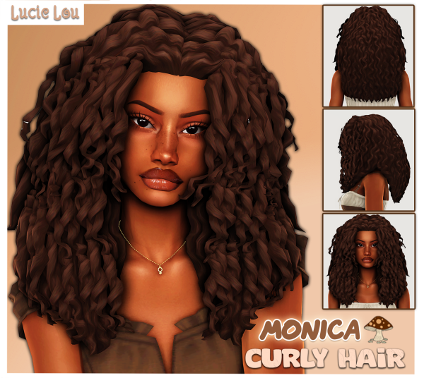 Maxis Match Monica Curly hair by simsfinds - The Sims 4 Custom Content