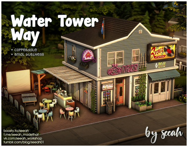 Maxis Match Water Tower Way by simsfinds - The Sims 4 Custom Content
