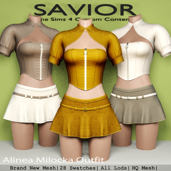 Alpha Svr_Alinea Milocka Outfit by saviorts4 - The Sims 4 Custom Content