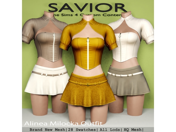 Alpha Svr_Alinea Milocka Outfit - The Sims 4 Custom Content