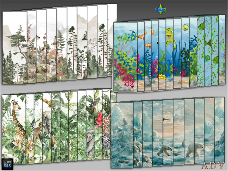 Alpha Kidsroom wallpapers by artedellavita_mabra - The Sims 4 Custom Content