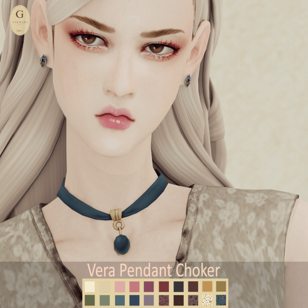 Maxis Match Vera Pendant Choker by simsfinds - The Sims 4 Custom Content