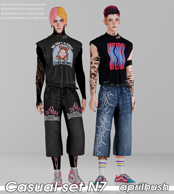 Alpha Casual set N7 by simsfinds - The Sims 4 Custom Content