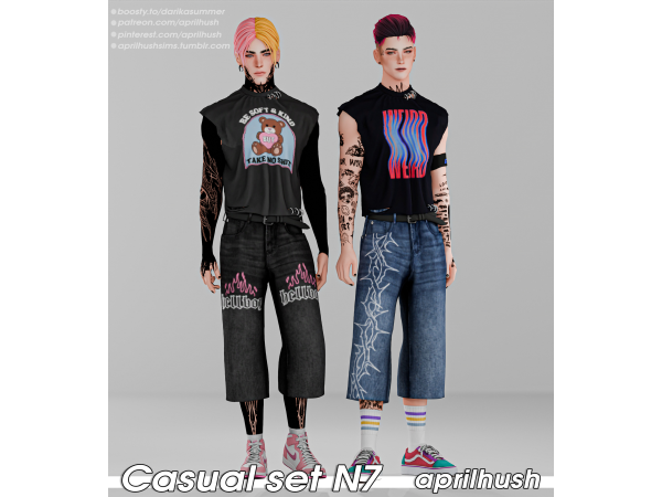 Alpha Casual set N7 by aprilhush - The Sims 4 Custom Content