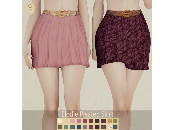 Elodie Pleated Skirt By Guemara