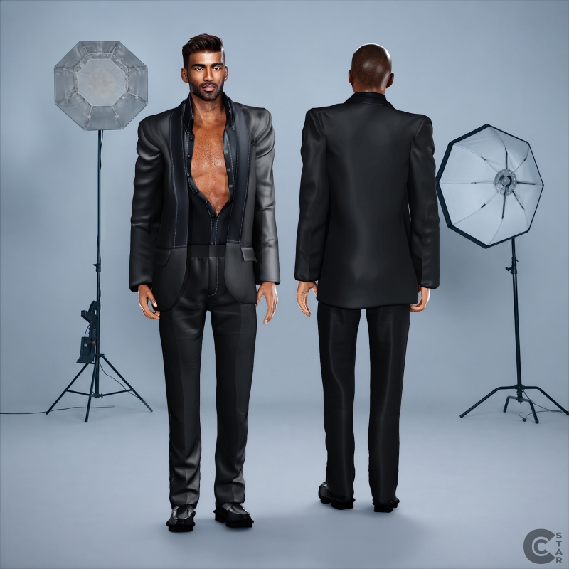 Alpha Tailored Blazer with Open Shirt by cool_content_star - The Sims 4 Custom Content