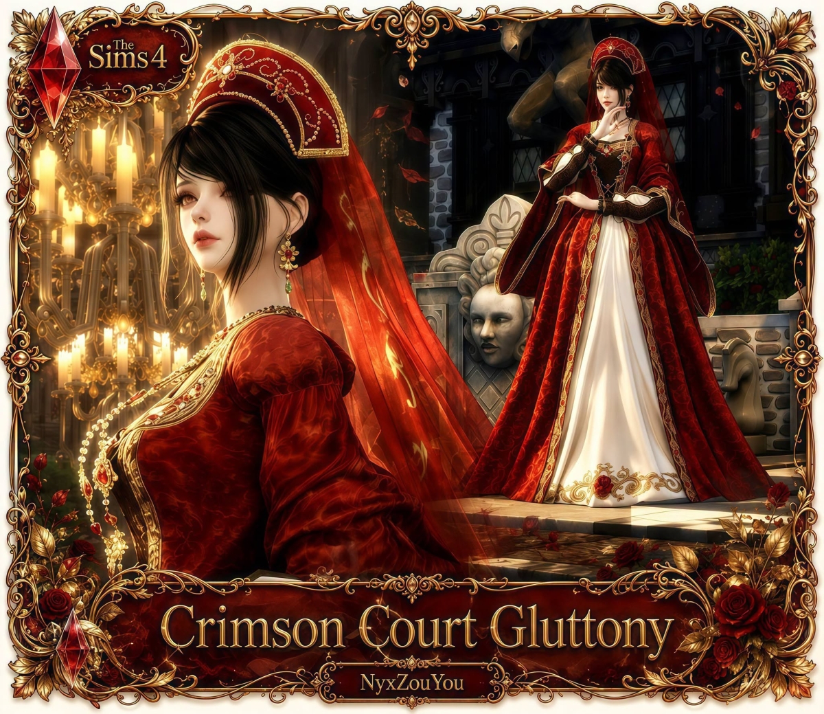 Alpha Crimson Court Gluttony by simsfinds - The Sims 4 Custom Content