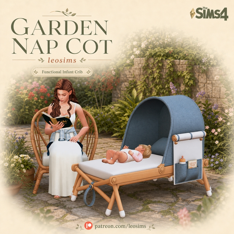 Mix Infant Garden Nap Cot by leosims4cc - The Sims 4 Custom Content