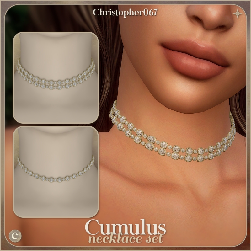 Alpha Cumulus Necklace Set Christopher067 by christopher067 - The Sims 4 Custom Content