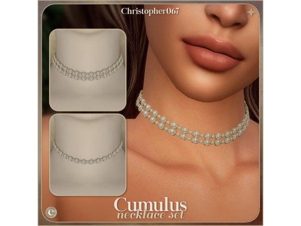 Alpha Cumulus Necklace Set Christopher067 - The Sims 4 Custom Content
