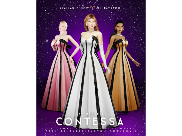 Maxis Match CONTESSA GOWN by simsregalia - The Sims 4 Custom Content