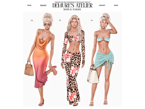 Alpha TROPICAL SUMMER by Demure LOOKBOOK - The Sims 4 Custom Content