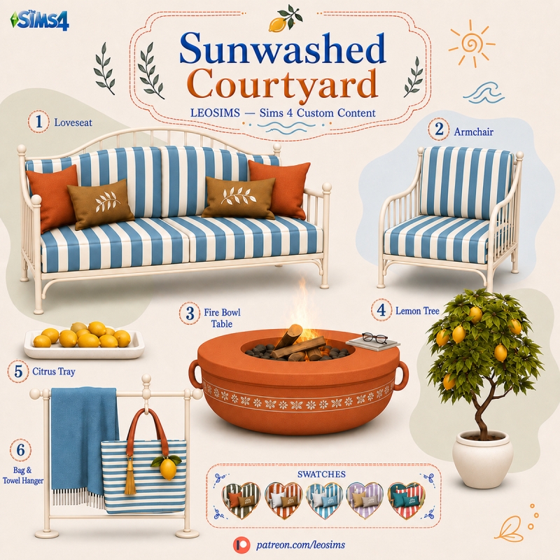 Mix Sunwashed Courtyard by leosims4cc - The Sims 4 Custom Content
