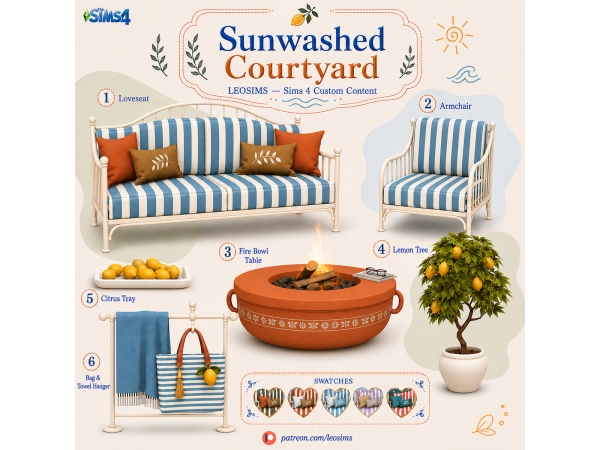 Mix Sunwashed Courtyard - The Sims 4 Custom Content