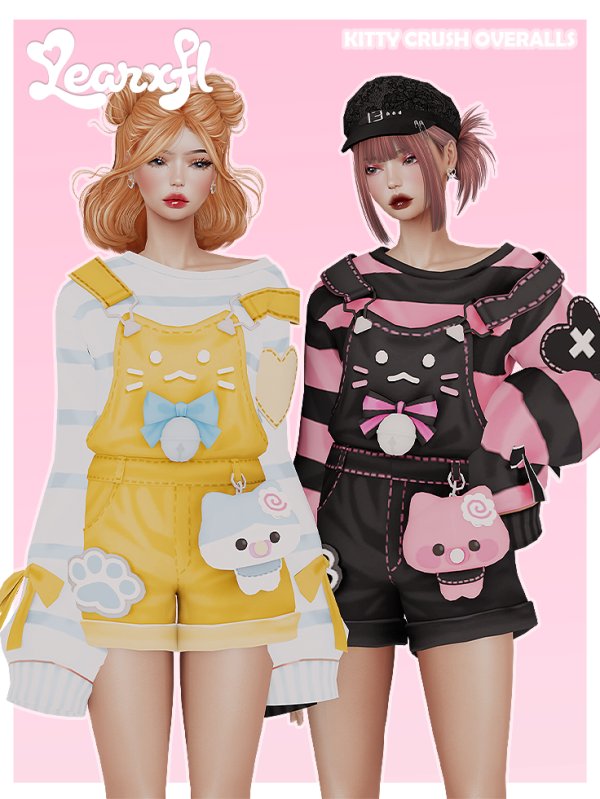 Maxis Match 2 Kitty Crush Overalls ANIME DR 4 by simsfinds - The Sims 4 Custom Content