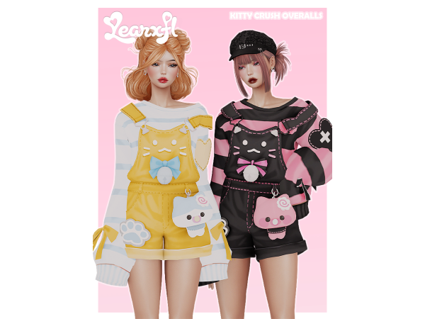 Maxis Match 2 Kitty Crush Overalls ANIME DR 4 by Learxfl - The Sims 4 Custom Content