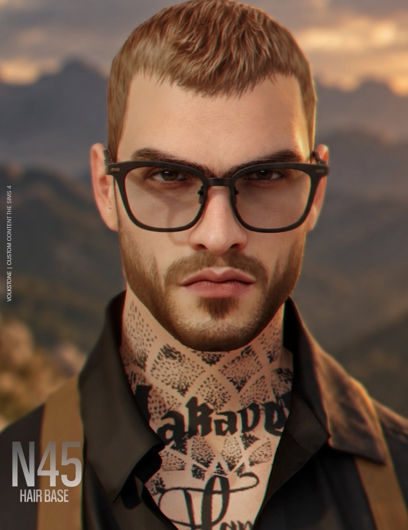 Alpha HAIR BASE N45 by volkstonesims - The Sims 4 Custom Content