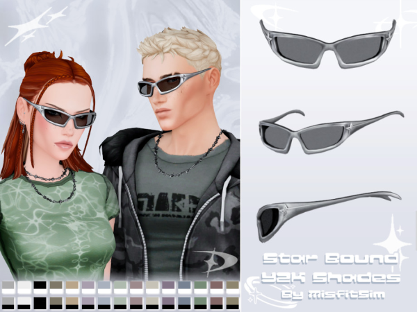 Maxis Match Star Bound Y2K Shades by MisfitSim_ - The Sims 4 Custom Content