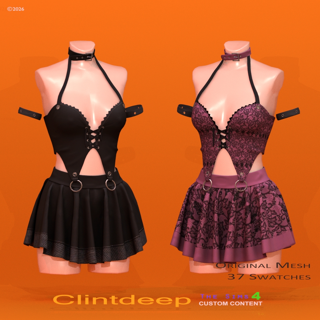 Alpha Clintdeep Grace Crop Halter Set by clintdeep - The Sims 4 Custom Content