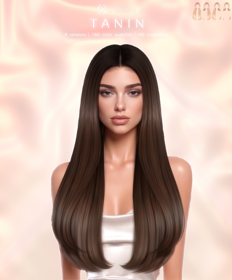 Alpha Tanin Hairstyle by greenteahoney - The Sims 4 Custom Content