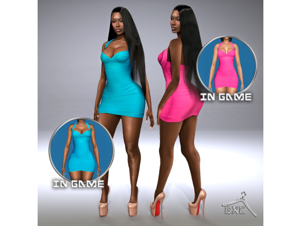 Alpha IAMGIA BANDAGE DRESS by Baddiexsimmer - The Sims 4 Custom Content