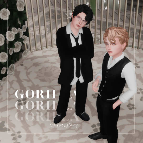 Maxis Match Gorillax3 Formalwear Conversion by simsfinds - The Sims 4 Custom Content