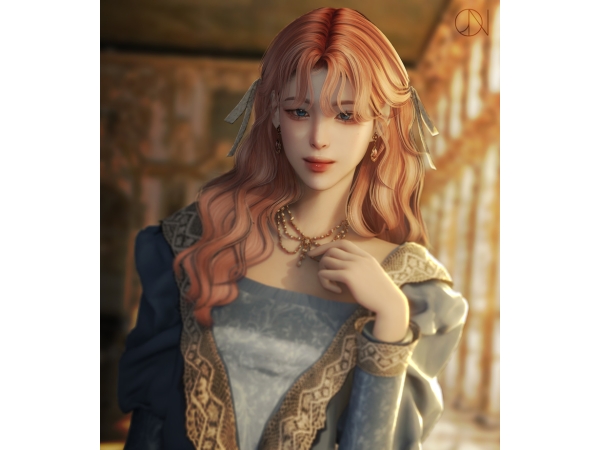 Alpha [JINO] HAIR N10 LOVELLE ACC N3 LOVELLE RIBBON - The Sims 4 Custom Content