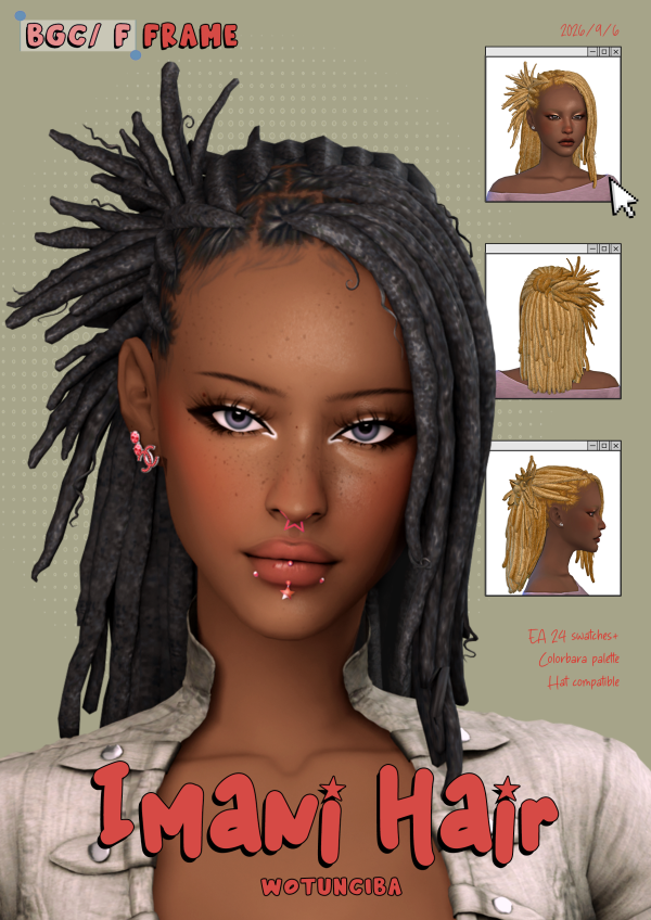 Maxis Match Imani Hair by simsfinds - The Sims 4 Custom Content