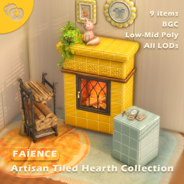 Maxis Match FAÏENCE Artisan Tiled Hearth Collection by simsfinds - The Sims 4 Custom Content