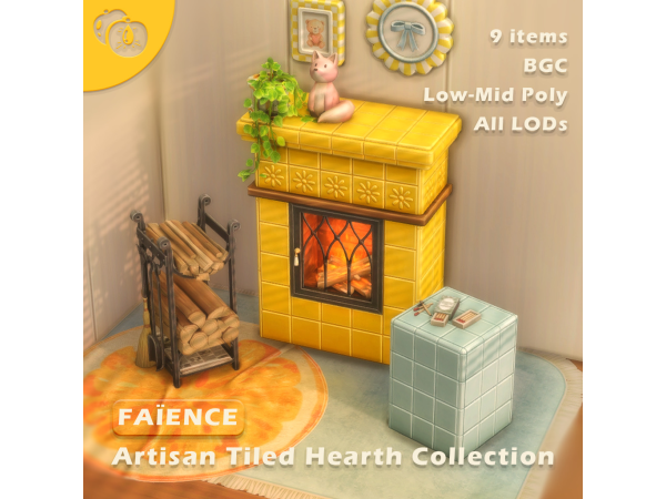 Maxis Match FAÏENCE Artisan Tiled Hearth Collection by 11Plumberry - The Sims 4 Custom Content