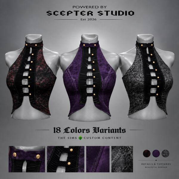 Alpha Valkyra Halter by scepterstudio - The Sims 4 Custom Content